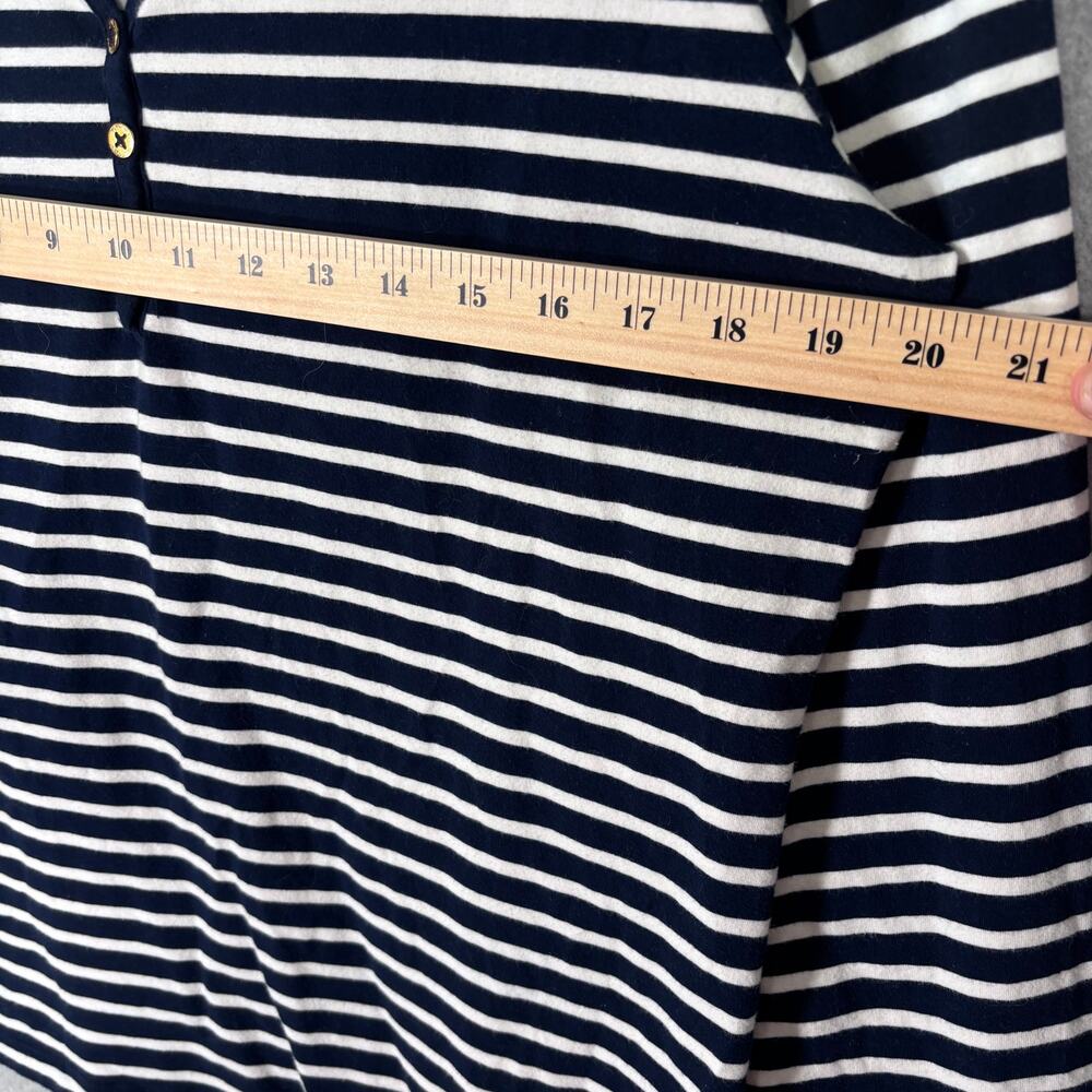 Tommy Hilfiger Top XL Navy White‎ Henley Soft Knit Cotton Sailor Nautical Preppy - Picture 7 of 9
